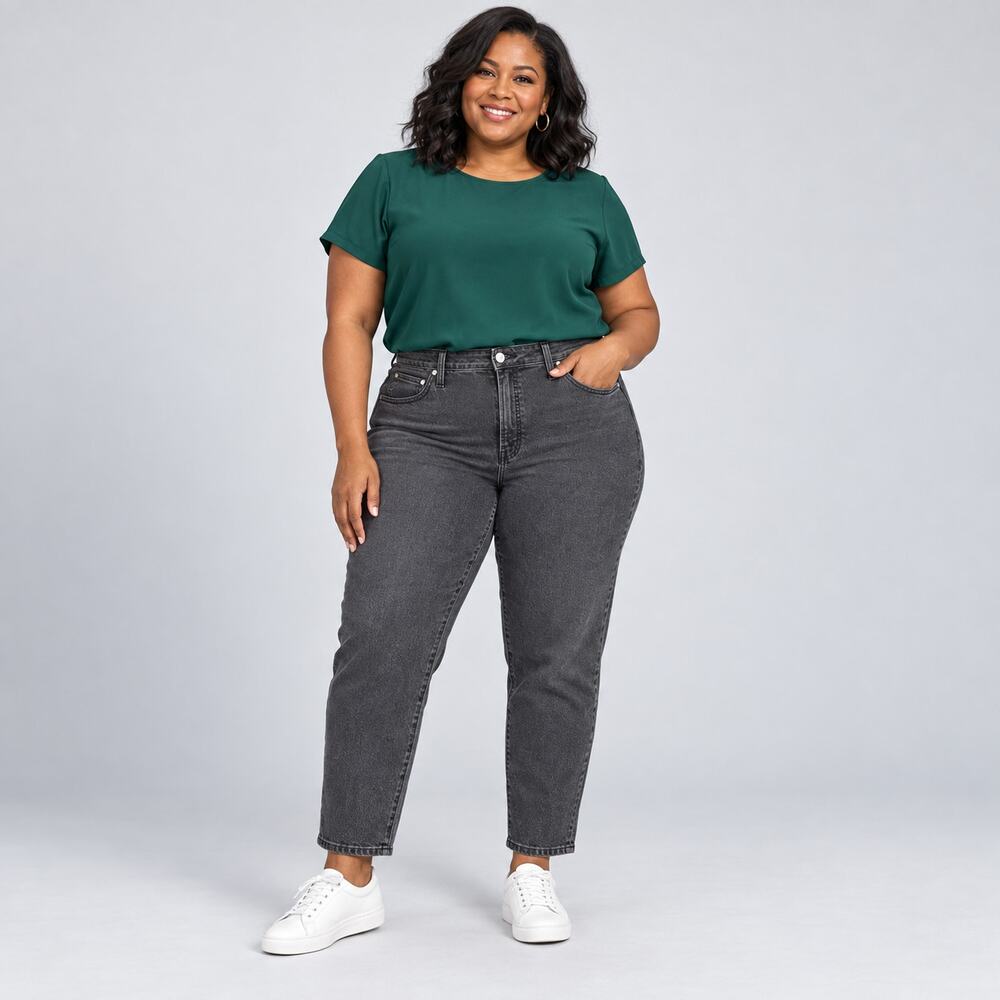 Madewell Curvy Perfect Vintage Jeans WMNS 26W Black High Rise Tapered Plus 90s